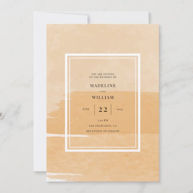 Aquarelle orange | Ajouter Votre Invitation Photo (Devant)