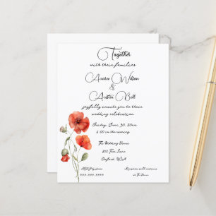 Aquarelle orange Poppy Minimaliste