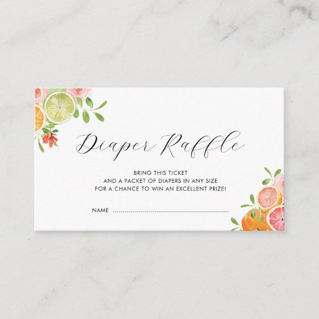 aquarelle oranges petite cuite carte de tombola (Devant)