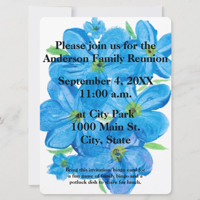 Aquarelle Oublier-Me-Pas Fleurs (Dos)