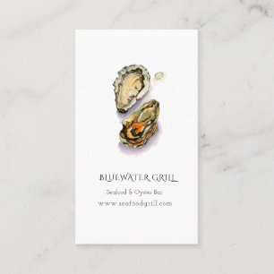 Aquarelle Oyster chef, restaurant carte de visite