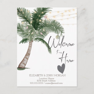 Aquarelle Palm de Noël, Faire-part de coeur