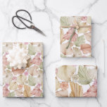 Aquarelle Palm Feuilles et Roses<br><div class="desc">Les élégants feuilles et roses de palmiers d'aquarelle de différentes tailles sont présentés sur ces 3 feuilles de papier d'emballage - idéal pour les douches nuptiales,  les mariages,  les fêtes d'anniversaire ou toute occasion.</div>