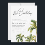 Aquarelle Palm Tree 21e Invitation anniversaire<br><div class="desc">Aquarelle Palm Tree 21st Birthday Invitation Simple et moderne n'importe quel âge palmier invitation d'anniversaire avec un cap de calligraphie moderne et quelques palmiers aquarelles. Cette invitation moderne de 21e anniversaire est idéale pour une fête d'été.</div>