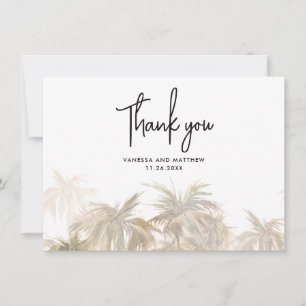 Aquarelle Palm Trees Mariage Merci