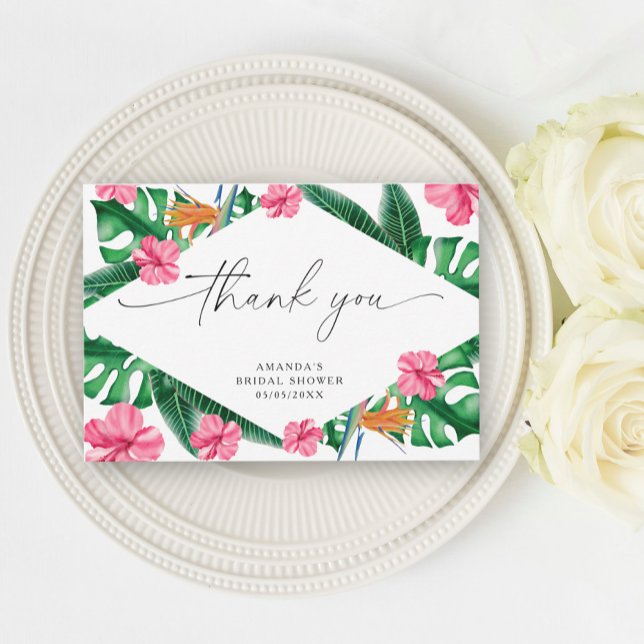 Aquarelle Palmier tropical, merci douche de mariée (Créateur téléchargé)