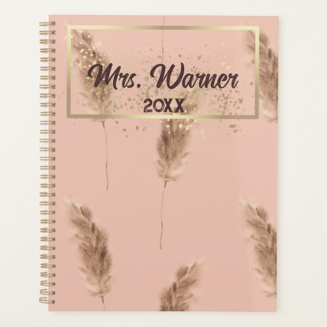 Aquarelle Pampas Cadeau enseignant personnalisé (Devant)