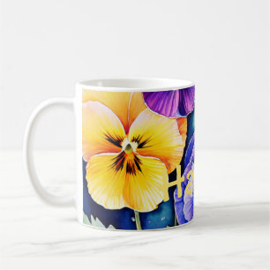 Aquarelle Pansies personnalisées Mug
