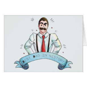 Aquarelle papa dans la Fête des pères des suspensi