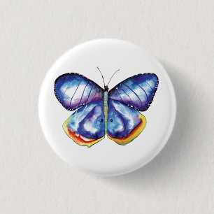 Aquarelle Papillon Badge ronde