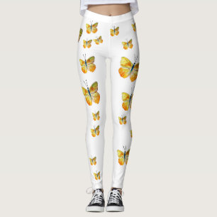 Aquarelle papillon jaune Art Leggings personnalisé