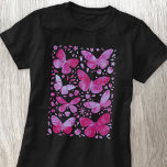 Aquarelle papillon Magenta Rose T-shirt<br><div class="desc">Peinture à papillon Magenta rose et blanc aquarelle. Art original de Nic Squirrell.</div>