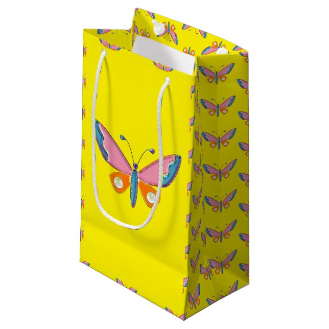 Aquarelle Papillon maigre petit sac cadeau (Devant Angle)