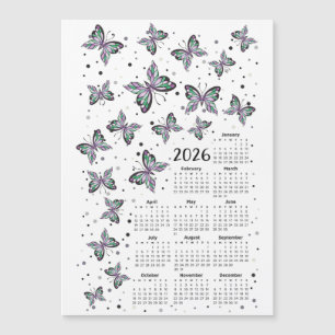 Aquarelle Papillons violets 2026 Calendrier