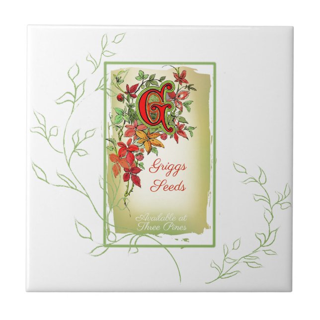 Aquarelle Paquet de graines Carreaux en céramique (Devant)