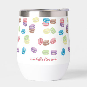 Aquarelle Pastel colorée Macarons français