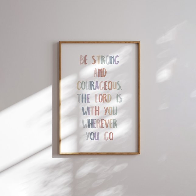 Aquarelle pastel être forte et affiche courageuse (Créateur téléchargé)