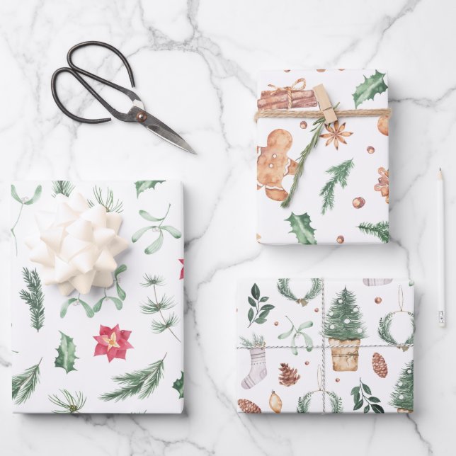 Aquarelle Pastel Feuilles de papier d'enveloppemen (Recto)