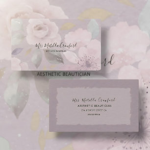 Aquarelle pastel ombragée Carte de visite Floral