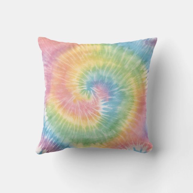 Aquarelle Pastel Rainbow Tie Dye Jeu Oreiller (Verso)