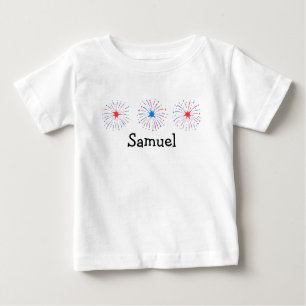 Aquarelle Patriotique Firework Trio bébé T-shirt