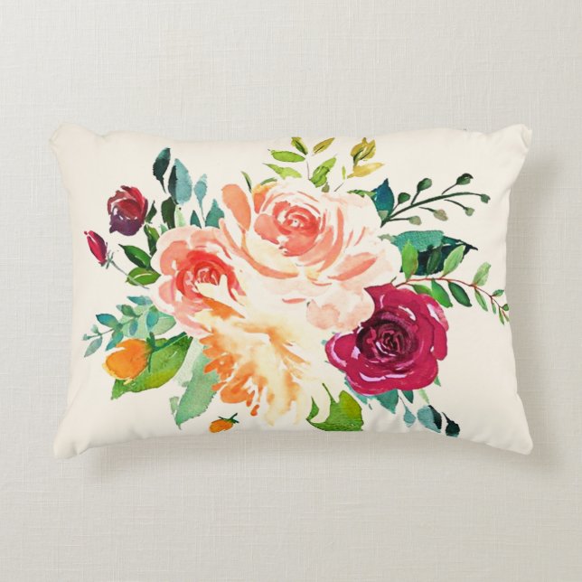 Aquarelle Pays Roses Accent Coussin (Devant)