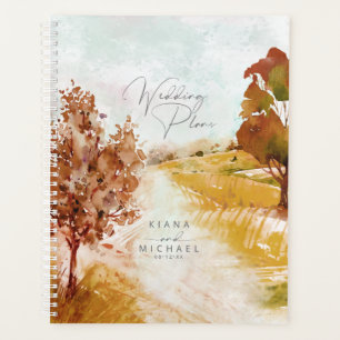Aquarelle Paysage Mariage Automne Gold ID786