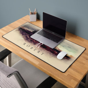 Aquarelle Paysage rural Monogramme