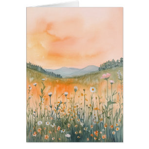 Aquarelle Paysage Salutation Carte pour notes Tous