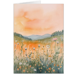 Aquarelle Paysage Salutation Carte pour notes Tous