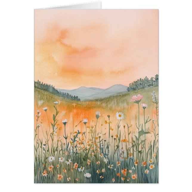 Aquarelle Paysage Salutation Carte pour notes Tous (Devant)