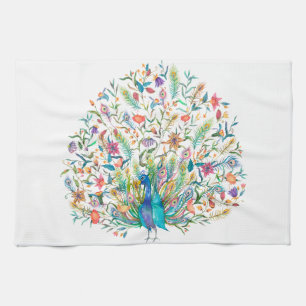 Aquarelle Peacock Serviettes de cuisine