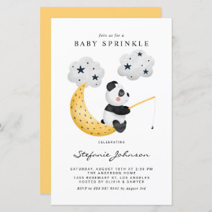 Aquarelle Pêche Panda bébé Invitation d'arrosage
