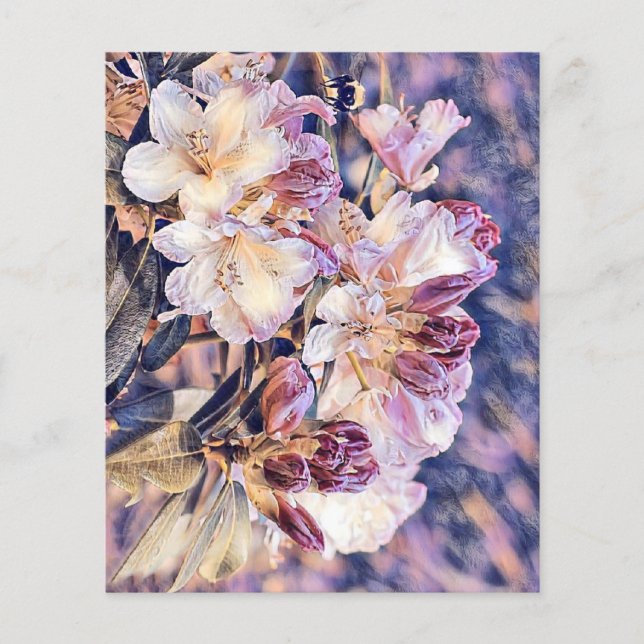 Aquarelle peinte d'une fleur d'azée violette (Devant)