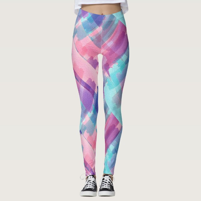 Aquarelle peinte Leggings pour femmes (Devant)