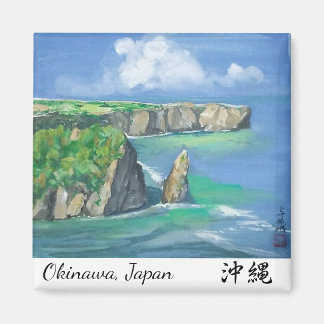 Aquarelle Peinture Magnet Okinawa Shore
