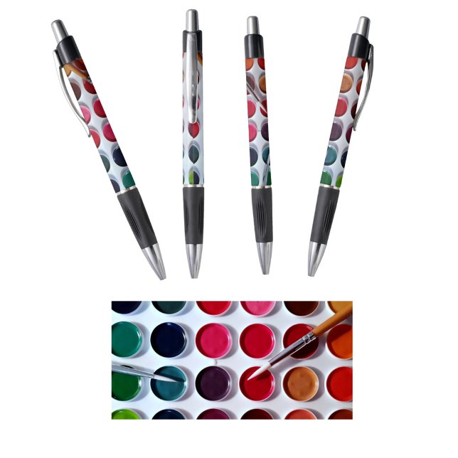 Aquarelle Peinture Palette Artsy Stylo d'encre ble (Créateur téléchargé)