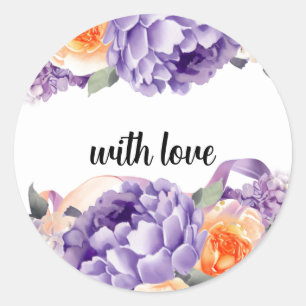 Aquarelle Peonies Dusty Mauve Sticker