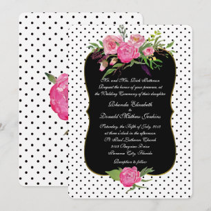 Aquarelle Peonies et Faire-part de mariage de poin
