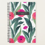 Aquarelle Pépites botaniques Motif floral<br><div class="desc">Motif de pavot rouge d'inspiration aquarelle avec verdure botanique. Personnalisez le nom à l'intérieur du rectangle gris à l'avant.</div>