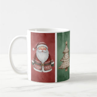 Aquarelle Père Noël, Arbre et Renard Mug