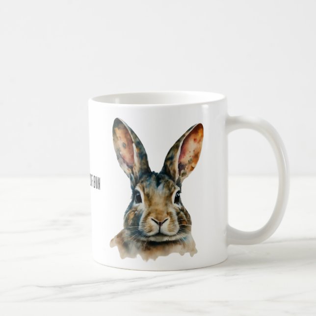 Aquarelle personnalisable Rabbit Portrait Mug (Droite)