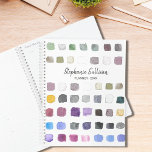 Aquarelle personnalisée<br><div class="desc">Ce Planner est décoré d'un motif d'aquarelle de couleurs dans des tons doux et muets. Parfait pour un artiste ou quelqu'un qui aime peindre. Personnalisez-le avec votre nom ou monogramme et l'année. Motif d'aquarelle d'origine © Michele Davies.</div>