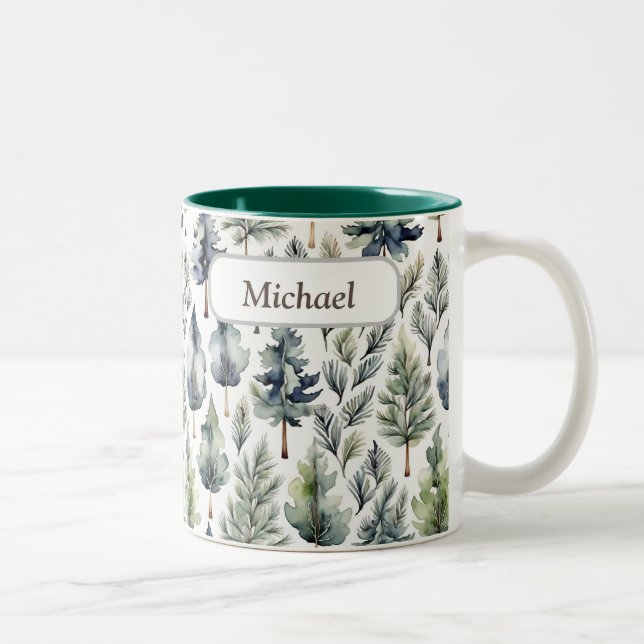Aquarelle personnalisée Fir Tree Forest Mug (Droit)