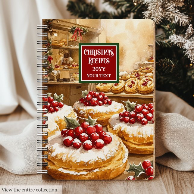Aquarelle personnalisée Gite livre cadeau (Personalized Watercolor Holiday Cookbook Gift)