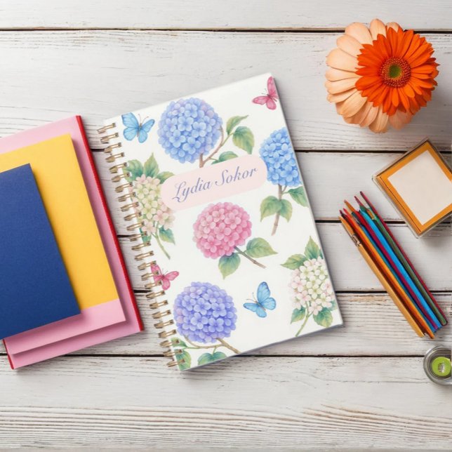 Aquarelle personnalisée Hydrangea Floral Planner (Créateur téléchargé)