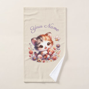 Aquarelle personnalisée Jouer Nom du chaton