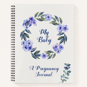 Aquarelle personnalisée Journal de grossesse flor
