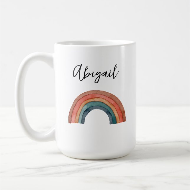 Aquarelle personnalisée Mug arc-en-ciel (Gauche)