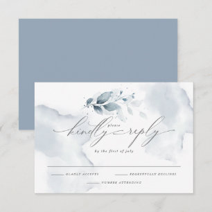 Aquarelle personnalisée RSVP Folio bleu duvet